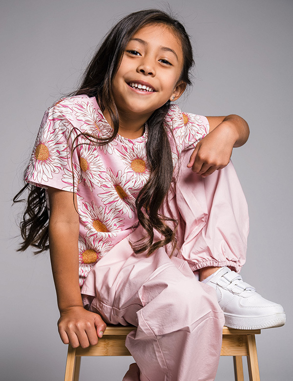 Kindermodel met bruin haar Caithlyn J.