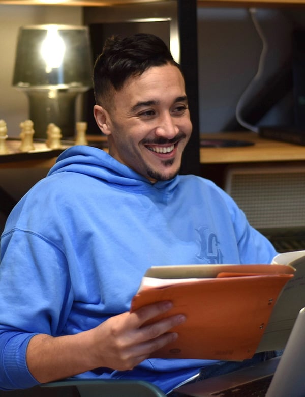 Mannelijk model met zwart haar Moussa