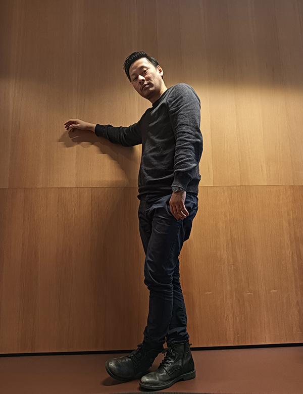Mannelijke model Jing Ma.