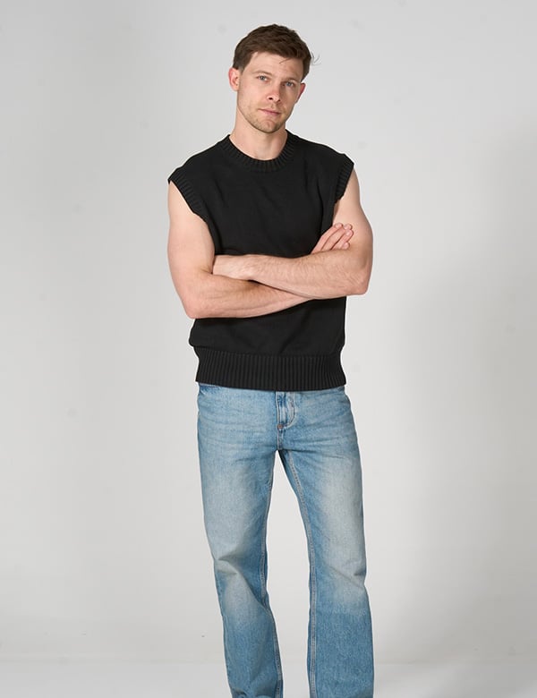 mannelijk model met blond haar Laurens V.