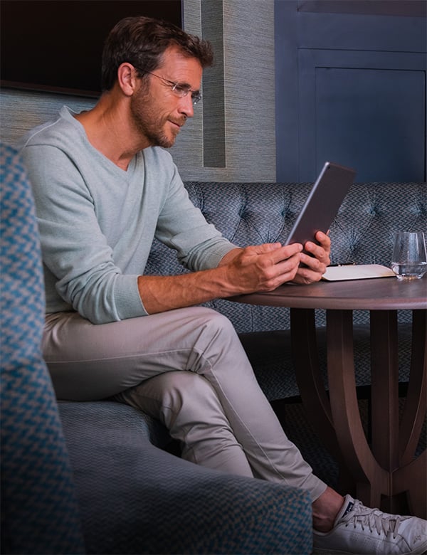 Mannelijk model met bruingrijs haar Wim P.