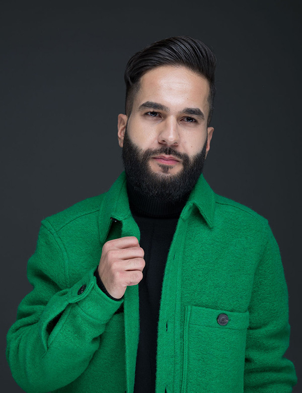 Mannelijk model met zwart haar Mohammed