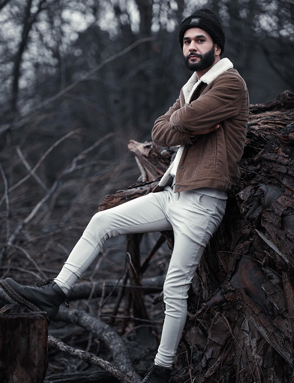 Mannelijk model met zwart haar Mohammed