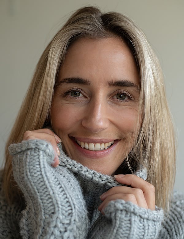 Vrouwelijk model met blond haar Suus