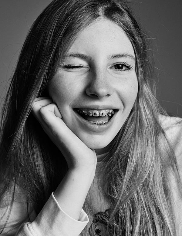 Kinderlijk model met blond/rossig haar en blauwe ogen Floor G.