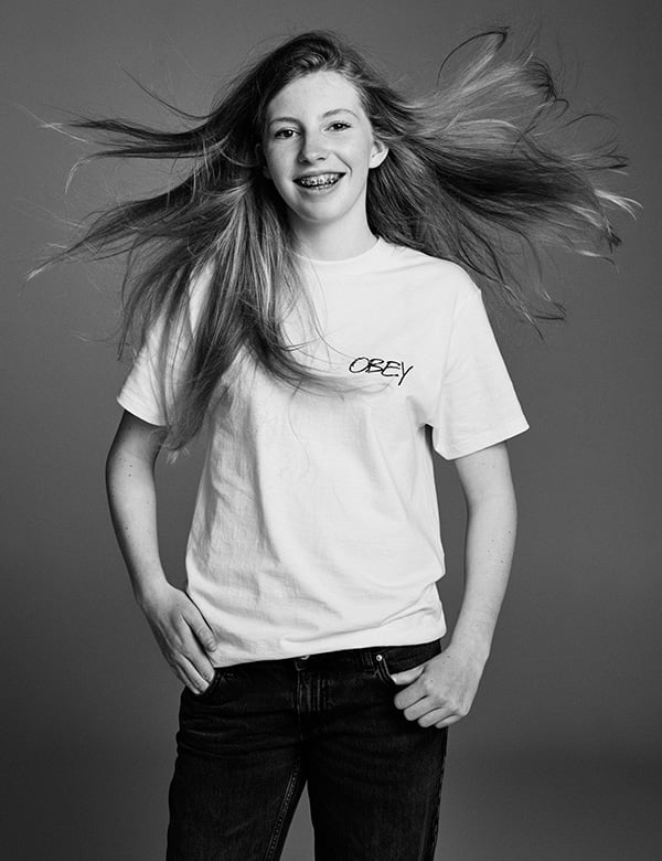 Kinderlijk model met blond/rossig haar en blauwe ogen Floor G.
