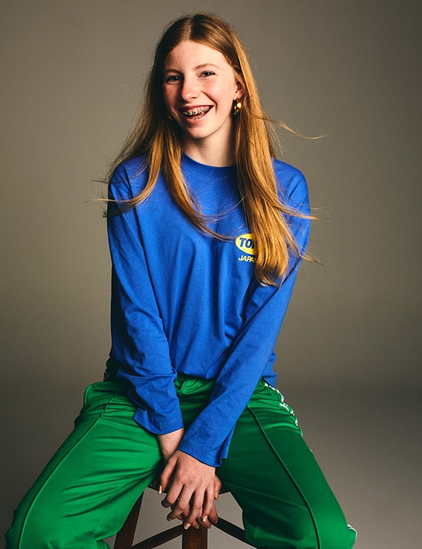 Kinderlijk model met blond/rossig haar en blauwe ogen Floor G.