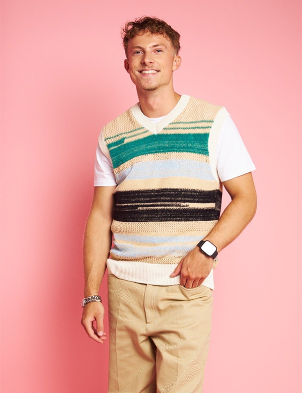 Mannelijk model met bruin haar Jay