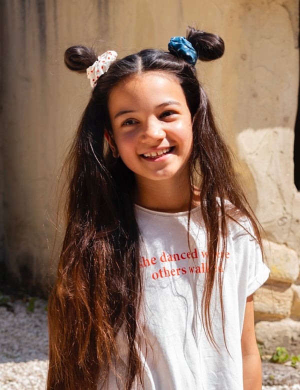 Kinderlijk model met bruin haar Sophie Sc.