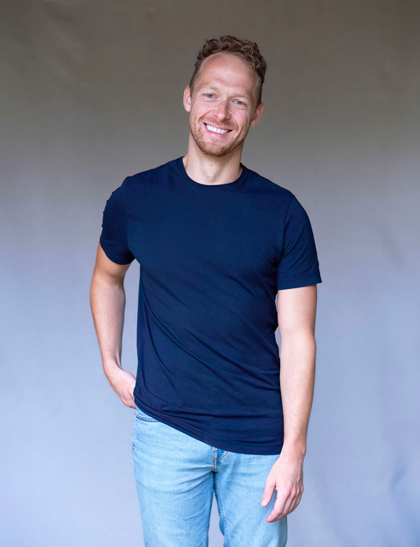 Mannelijk model met blond/rossig haar Mike A.