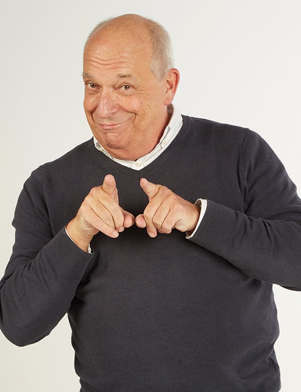 Mannelijk senioren model met bruine ogen Danny L.