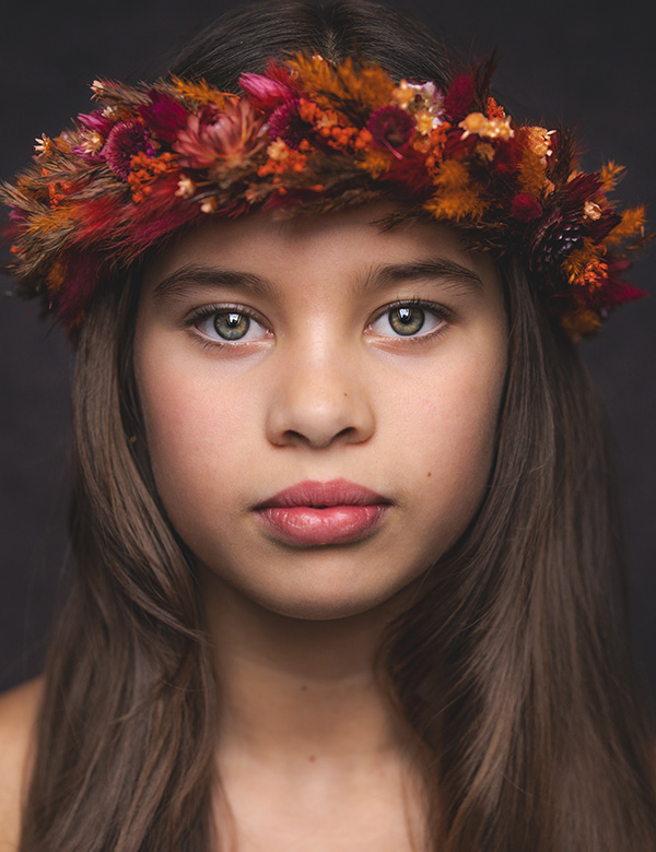 Kindermodel met bruin haar Eloise.