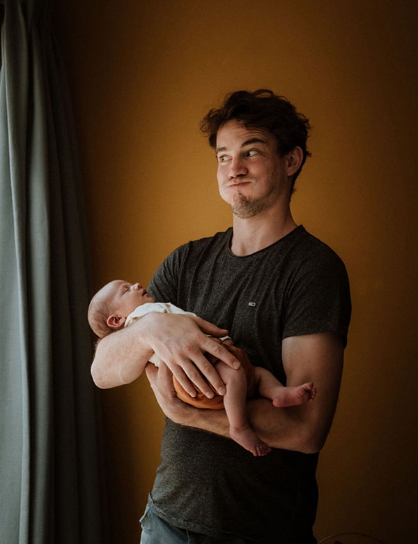 Mannelijk model met kort bruin haar Ronnie P.