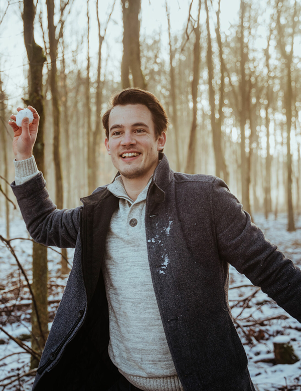 Mannelijk model met kort bruin haar Ronnie P.
