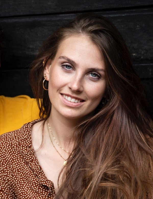 Vrouwelijk model met blauwe ogen Abby B.