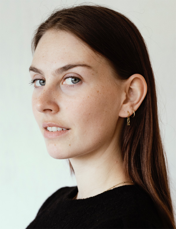Vrouwelijk model met blauwe ogen Abby B.