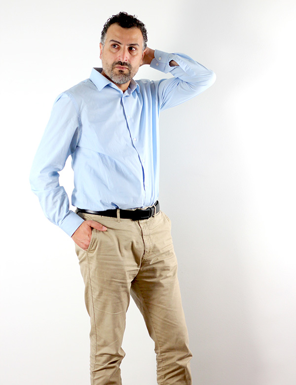 Mannelijk model met zwart haar Issam