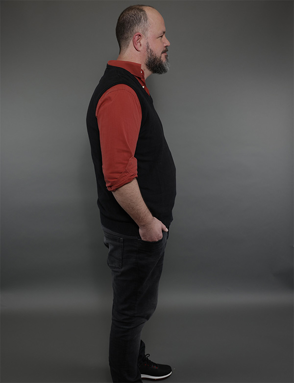 Mannelijk model met bruin-grijs haar Bert K.