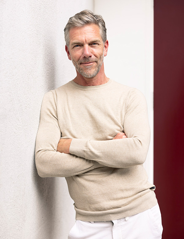 Mannelijk model met blauwe ogen Rene D.