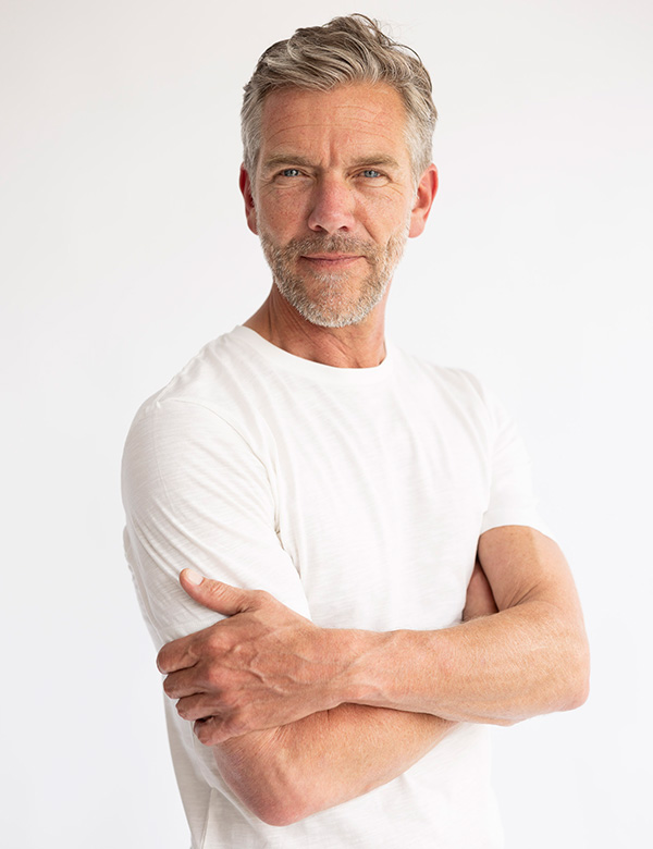 Mannelijk model met blauwe ogen Rene D.