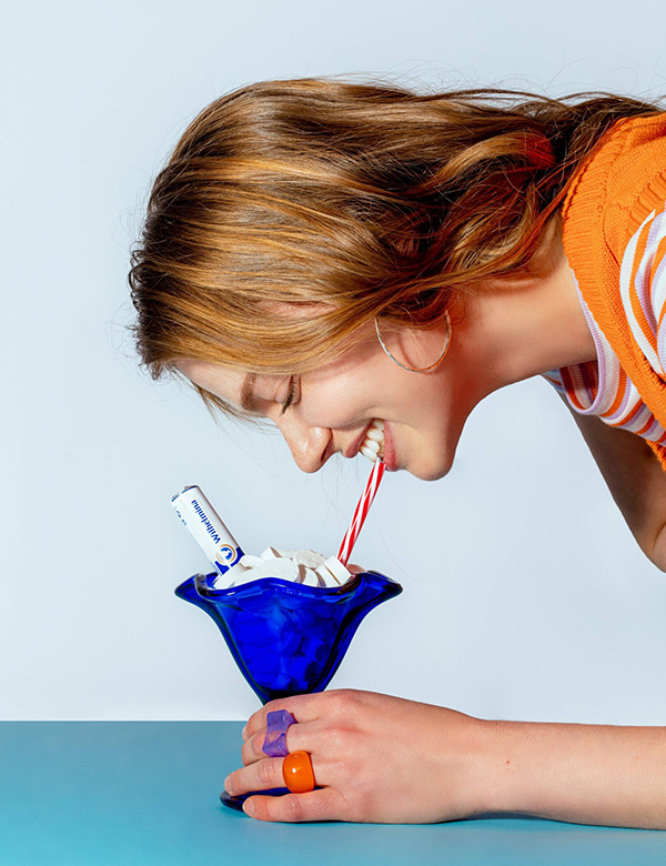 Vrouwelijk model met blauwe ogen Louana.