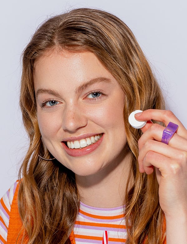 Vrouwelijk model met blond/rossig haar louana.