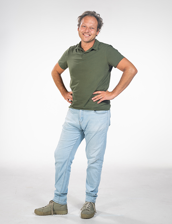 Mannelijk model met blond/bruin haar Floris M.