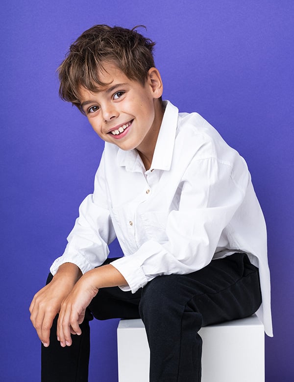 Kindermodel met bruin haar Morris H.