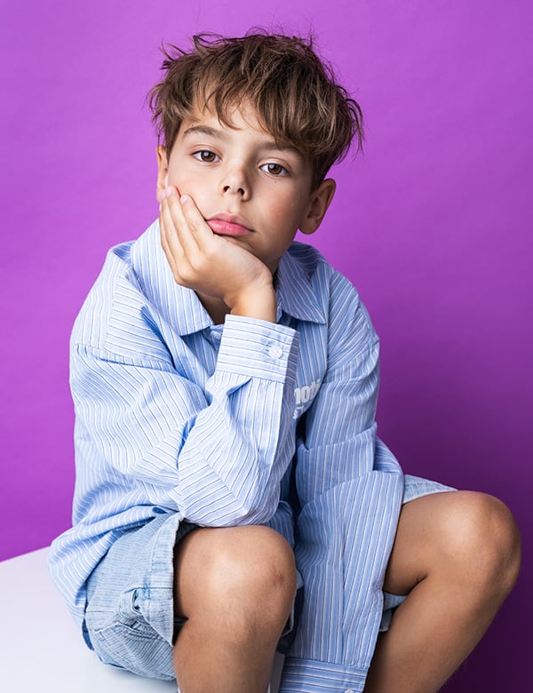 Kindermodel met bruin haar Morris H.