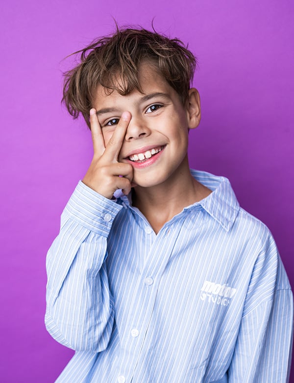 Kindermodel met bruin haar Morris H.