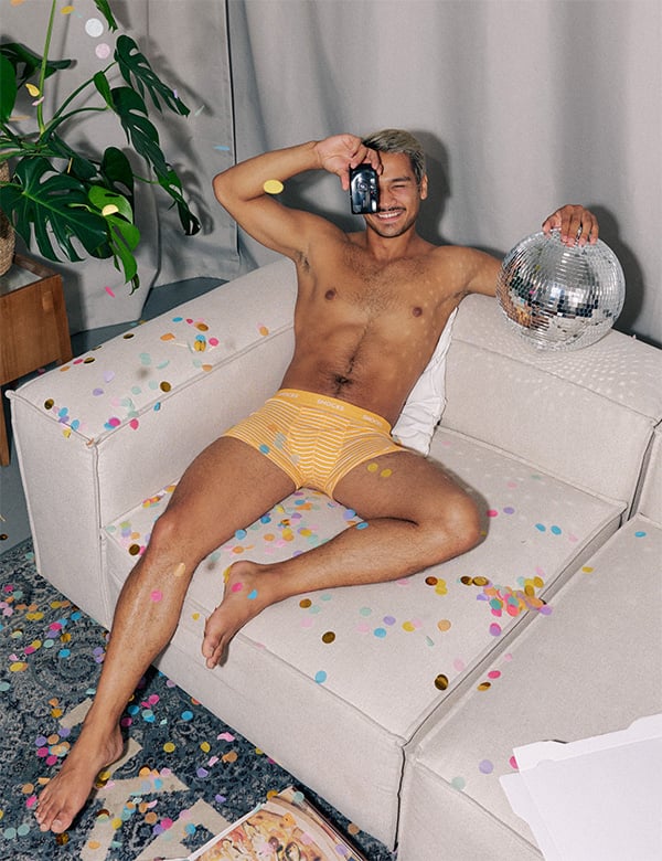 Mannelijk model met donkerbruin haar Daniel M.