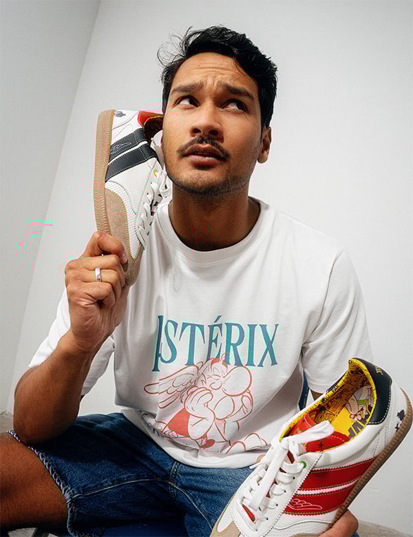 Mannelijk model met donkerbruin haar Daniel M.