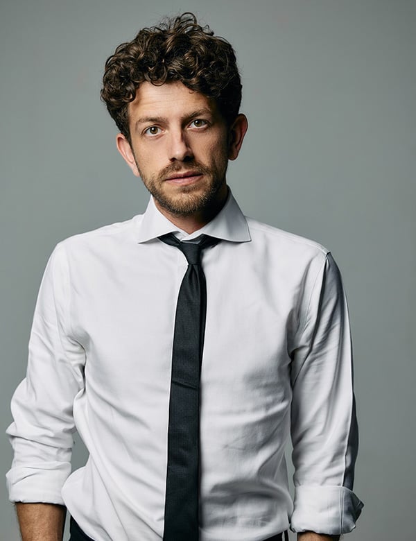 Mannelijk model met bruin haar Jeroen J.