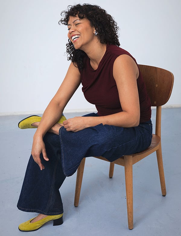 Vrouwelijk model met bruin haar Maxime T.