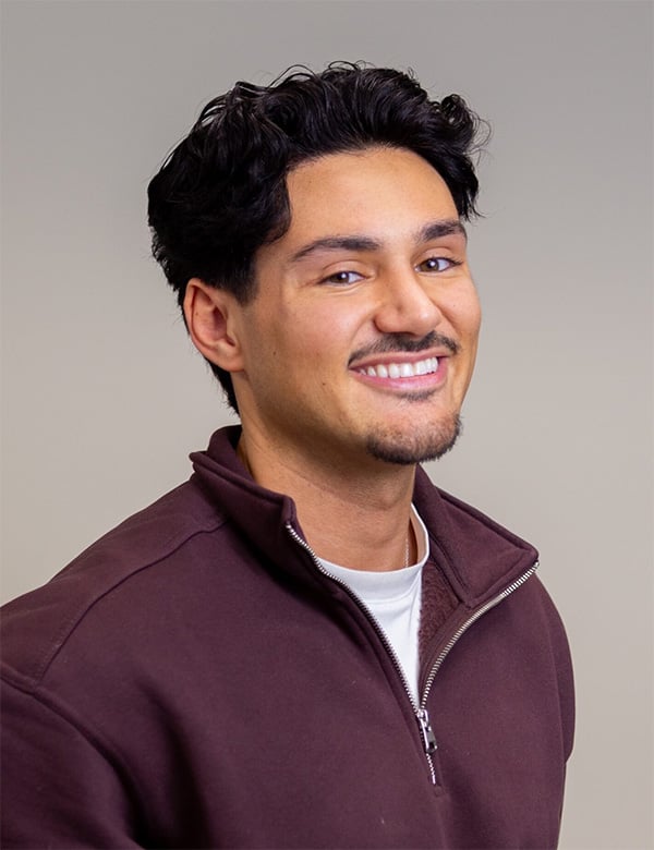 Mannelijk model met donkerbruin haar Emin