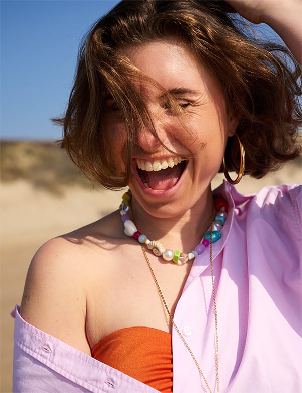 Vrouwelijk model met bruin haar Benthe G.