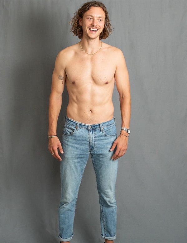 Mannelijk model met bruin haar Abel F.