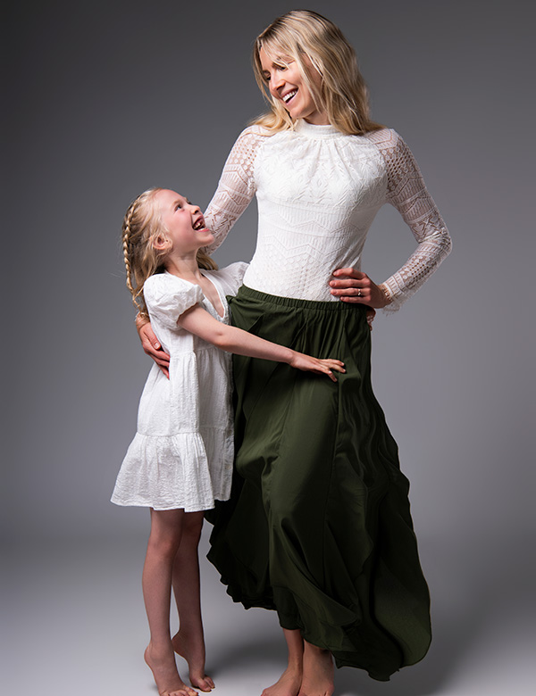 vrouwelijk model mat blond haar Renée B.