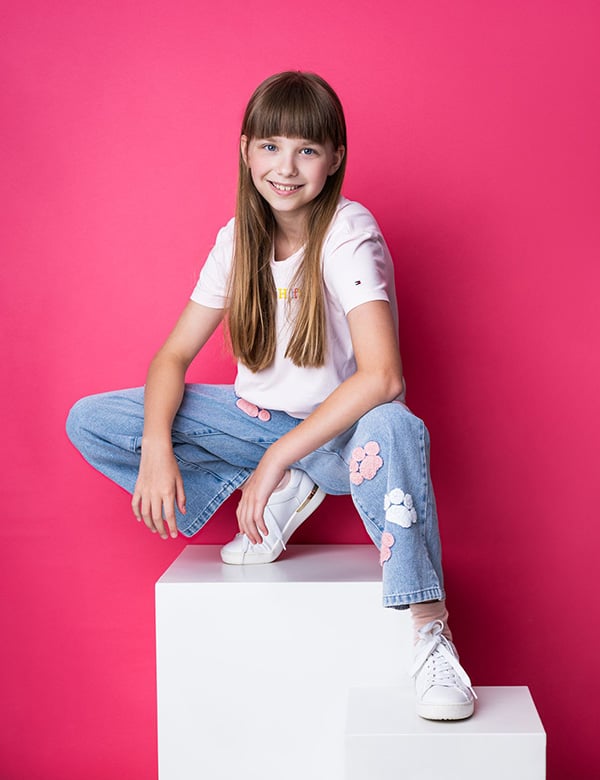 Kindermodel met donkerblond haar Carlijn G.