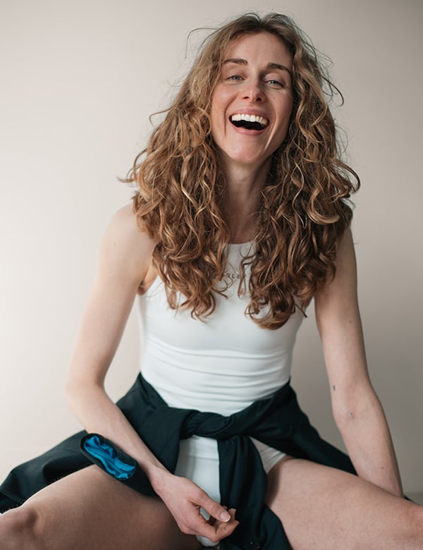 Vrouwelijk model met blond/rossig haar Lynn V.