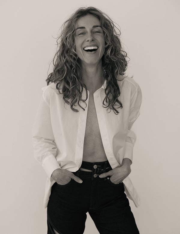 Vrouwelijk model met blond/rossig haar Lynn V.