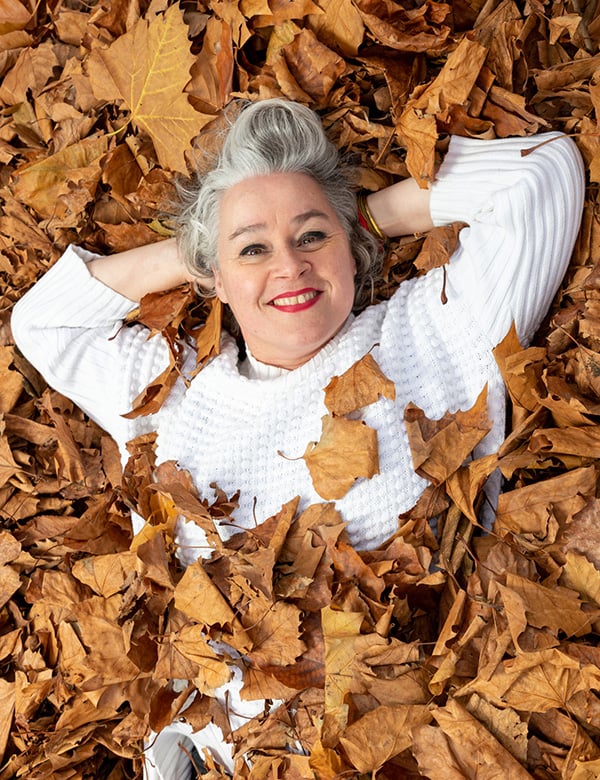 Vrouwelijk model met grijs haar Maria D.