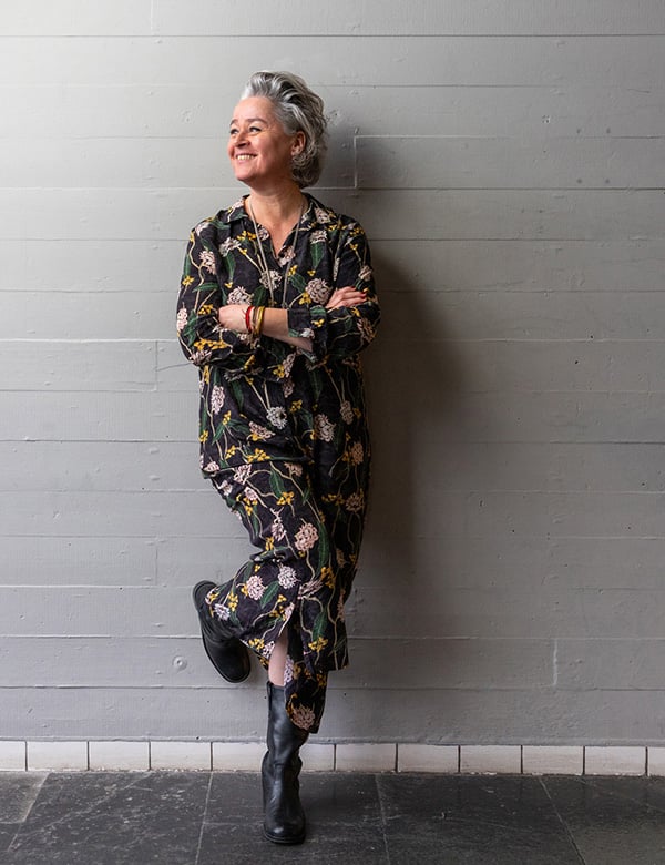 Vrouwelijk model met grijs haar Maria D.
