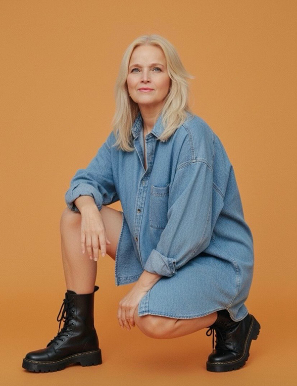 Vrouwelijk model met blond haar Karin B.