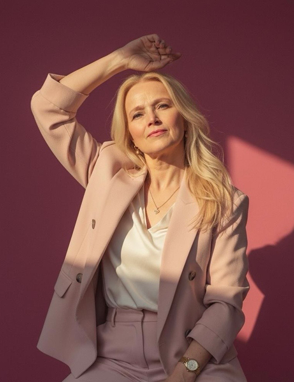 Vrouwelijk model met blond haar Karin B.
